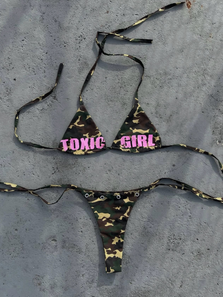 A Bathing Ape Camo - Women's Triangle Bikini Set Camouflage Print