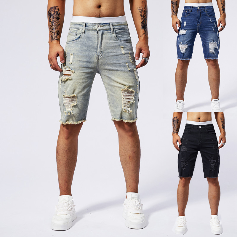 2025 Summer New Men's Ripped D - Streetwear Brand Pants review and price