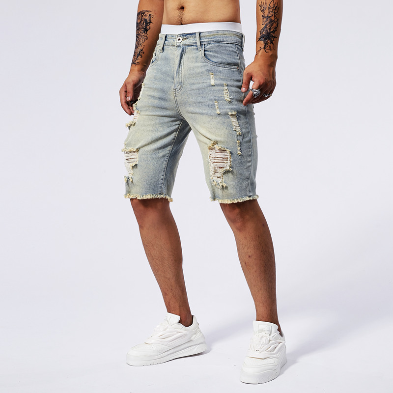 2025 Summer New Men's Ripped D - Streetwear Brand Pants review and price
