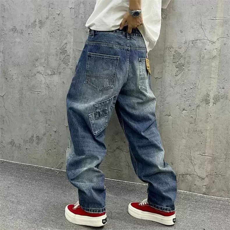 Brand Splicing Jeans Autumn Fa - Streetwear Brand Pants review and price
