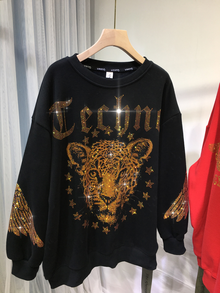 Leopard Rhinestones L-4XL Plus - Streetwear Brands review and price