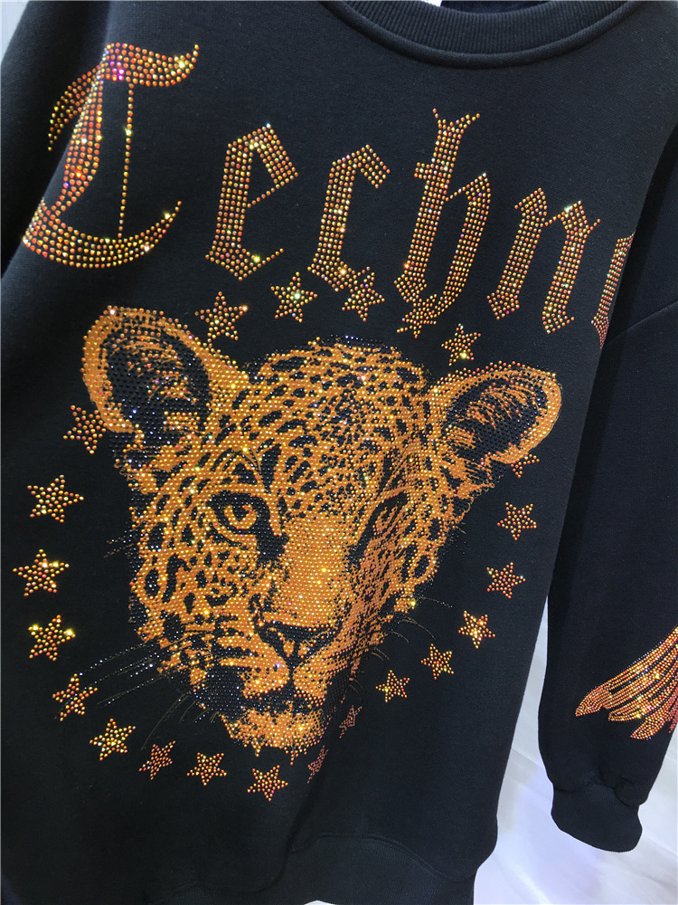 Leopard Rhinestones L-4XL Plus - Streetwear Brands review and price