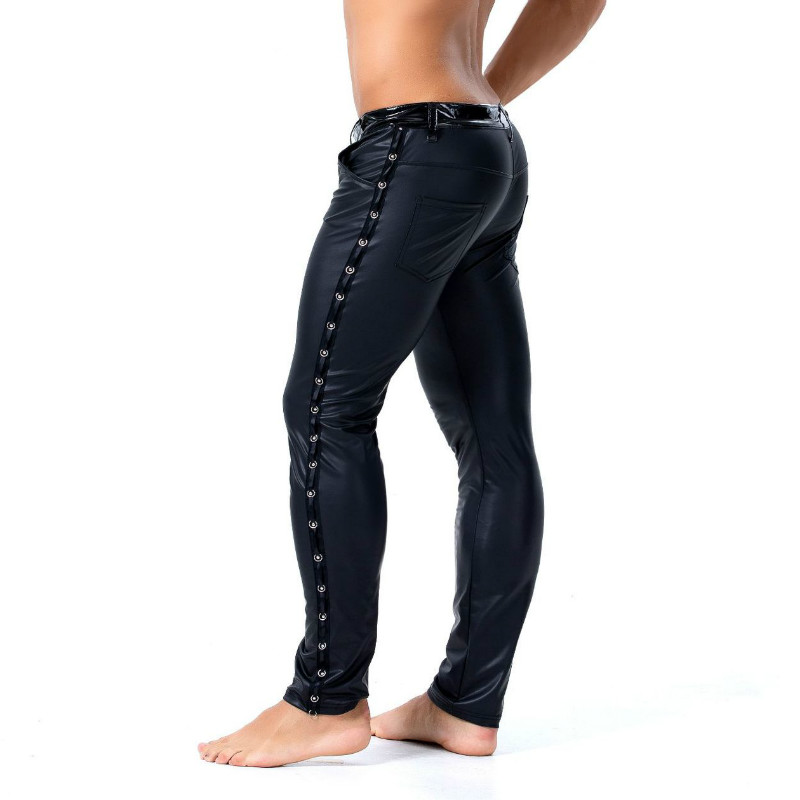 S-XXL Brand Men Leather Rivet  - Streetwear Brand Pants review and price