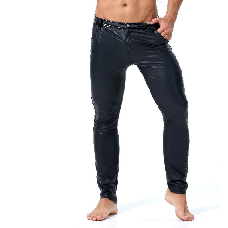 S-XXL Brand Men Leather Rivet  - Streetwear Brand Pants review and price