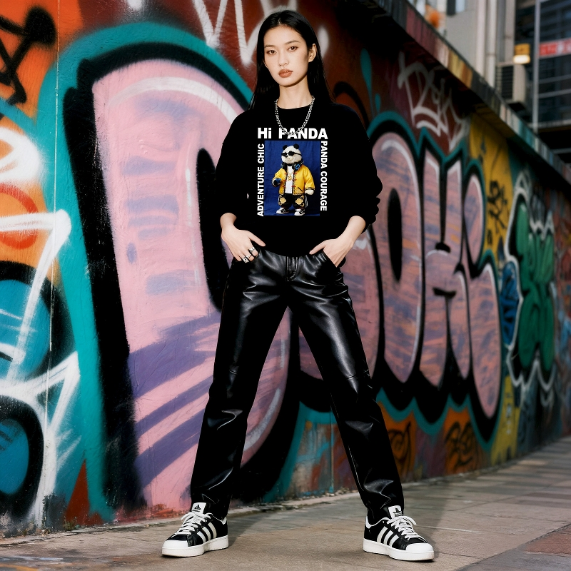 Ladies Black round Neck Hoodie - Streetwear Brand Of The Year review and price