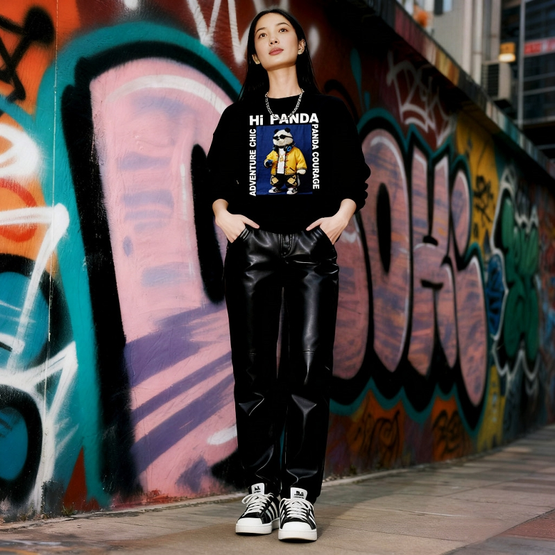 Ladies Black round Neck Hoodie - Streetwear Brand Of The Year review and price