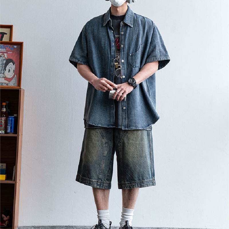 Heavyweight Washed Denim Short - Streetwear Brand Niche review and price