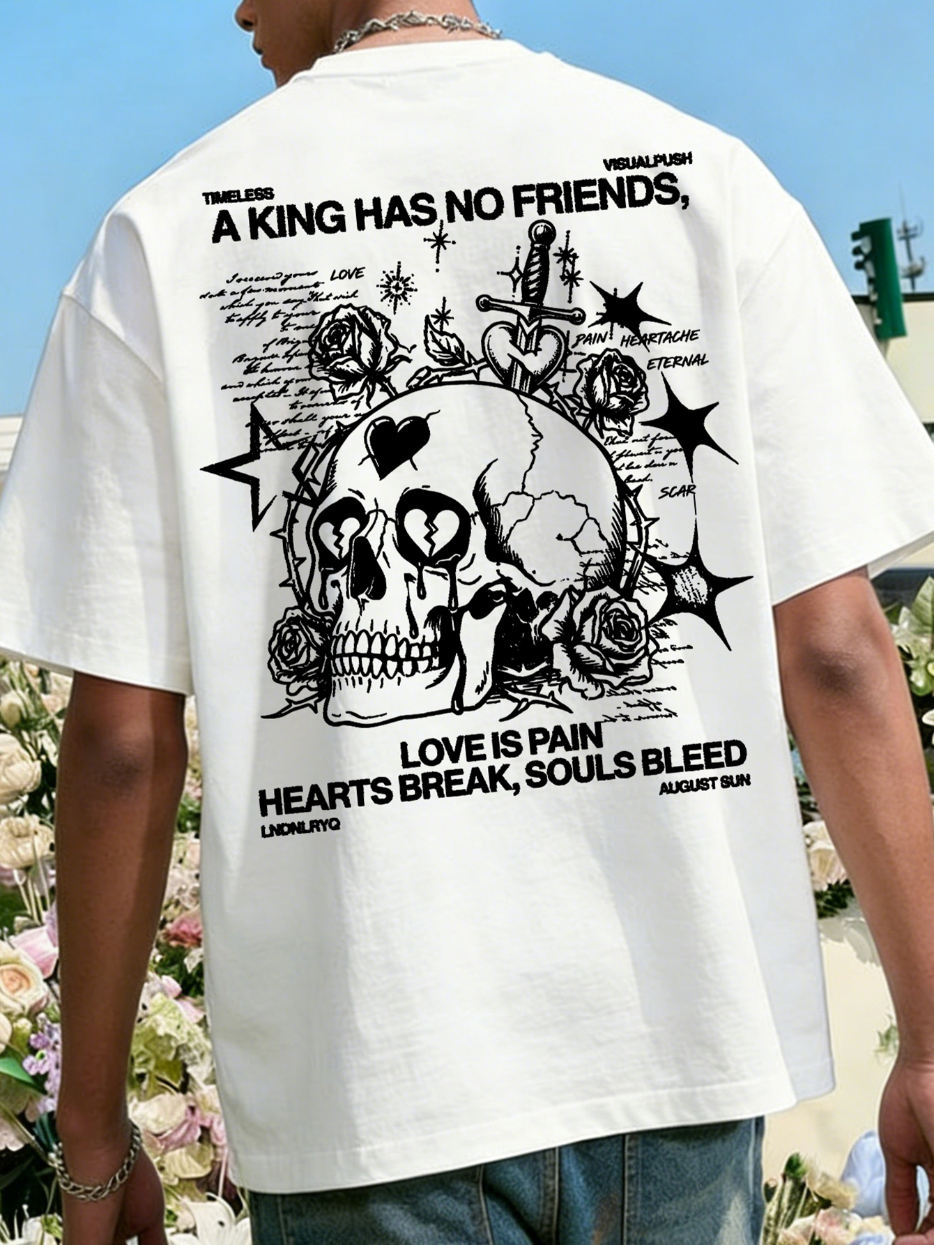 Men's Oversized Gothic Streetw - Streetwear Brand Slogans review and price