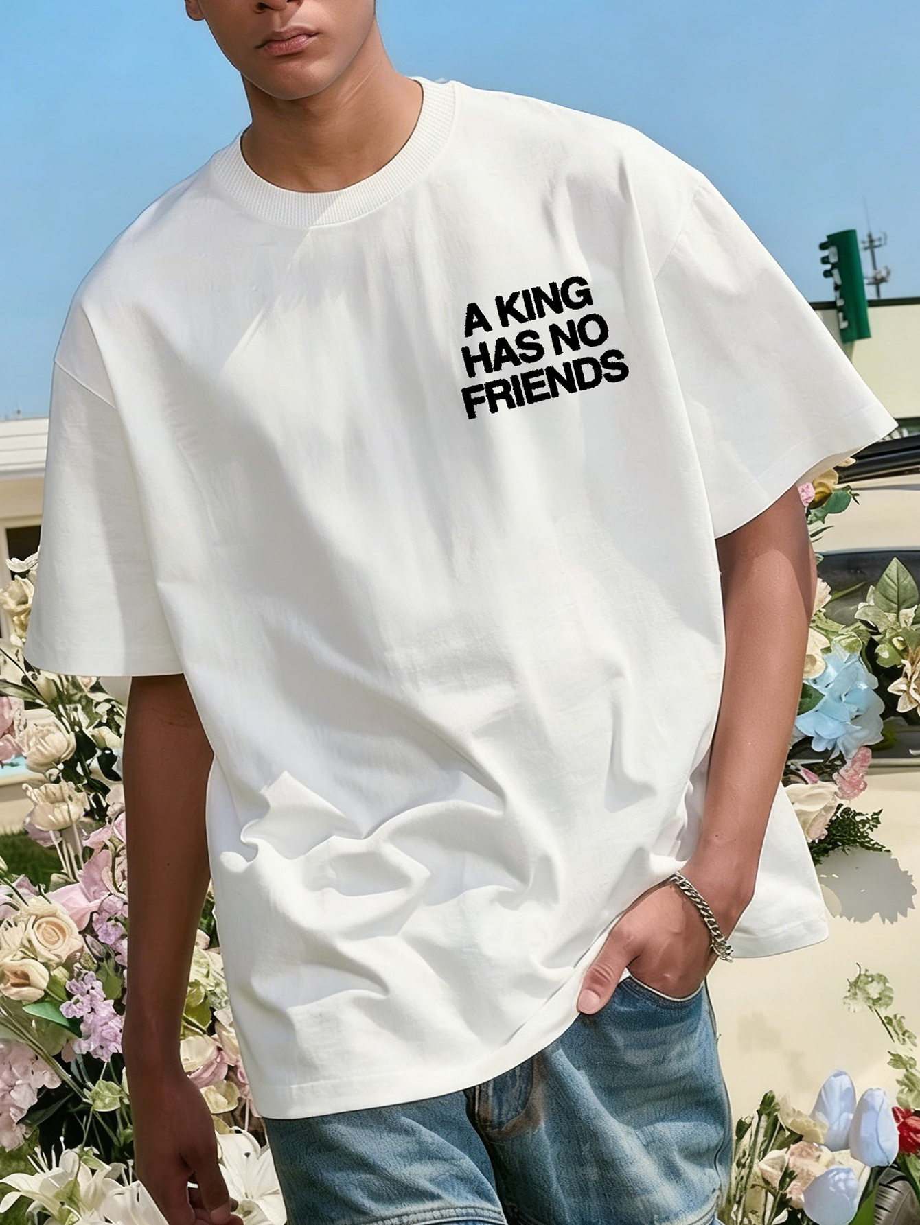 Men's Oversized Gothic Streetw - Streetwear Brand Slogans review and price